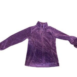 The North Face Girls Fleece Jacket Purple Full Zip Kids Size XL TG